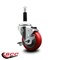 Service Caster 3.5'' Red Poly Swivel 7/8'' Expanding Stem Caster with Brake SCC-EX20S3514-PPUB-RED-TLB-78 - alternate 3